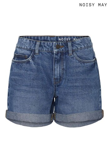 NOISY MAY Blue Curve High Waist Mom Shorts (K53195) | £24