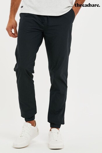 Threadbare Black Cotton Jogger Style Cuffed Trousers (K53592) | £30