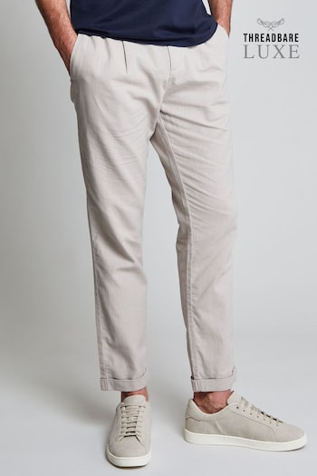 Threadbare Neutral Luxe Linen Blend Drawstring Trousers (K53609) | £30