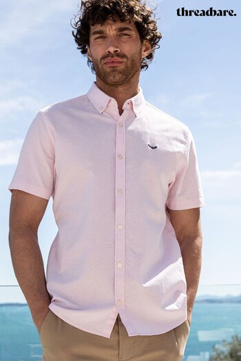 Threadbare Pink Oxford Cotton Short Sleeve Shirt (K53741) | £22