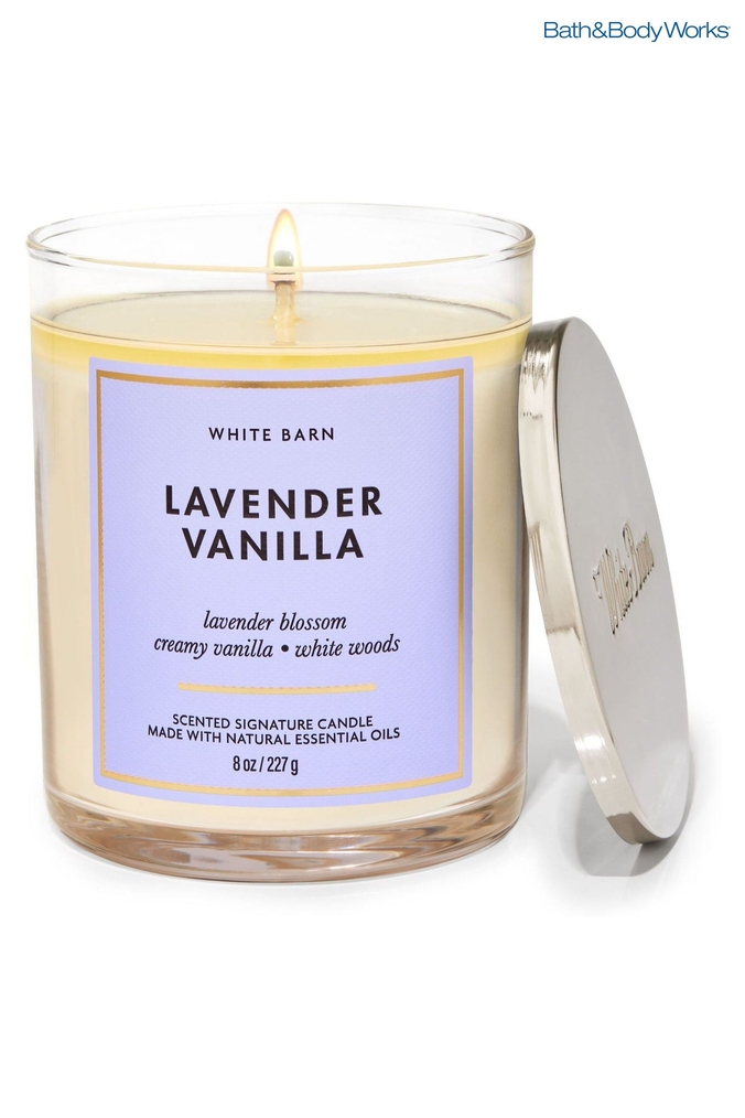 Bath & Body Works Lavender Vanilla Lavender Vanilla Signature Single Wick Candle 8 oz / 227 g (K53842) | £23.50