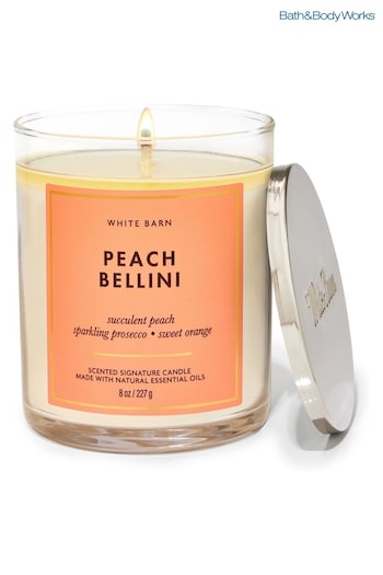BB & CC cream Peach Bellini Peach Bellini Signature Single Wick Candle 8 oz / 227 g (K53843) | £23.50