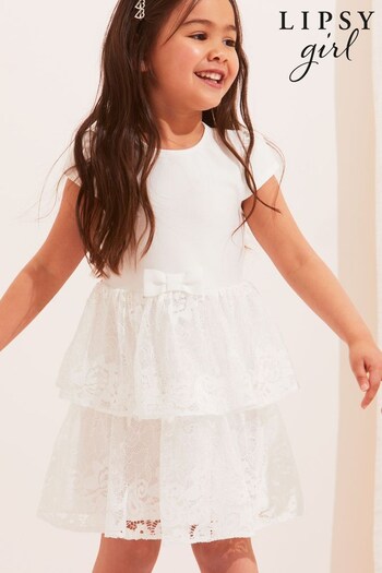 Lipsy White Mini Lace Tutu Dress (K53914) | £32 - £35