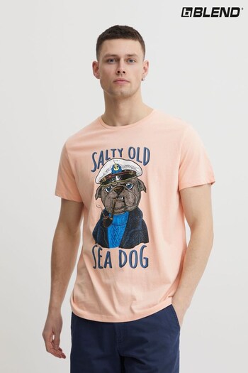 Blend Pink Salty Sea Dog Printed T-Shirt (K54185) | £18