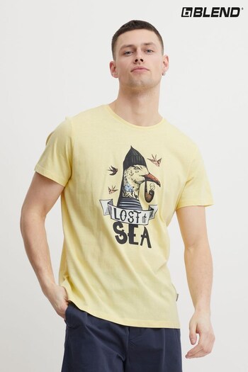 Blend Yellow Lost at Sea Printed T-Shirt (K54187) | £18