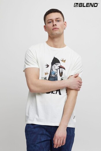 Blend White Lost at Sea Printed T-Shirt (K54188) | £18