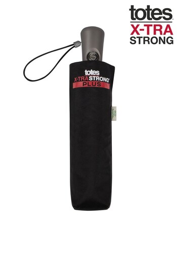 Totes Black ECO-BRELLA® X-TRA STRONG Umbrella (K54205) | £40