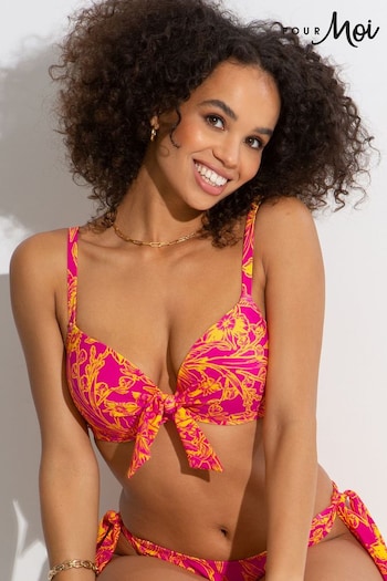 Pour Moi Pink Freedom Lightly Padded Underwired Tie Top (K54629) | £32