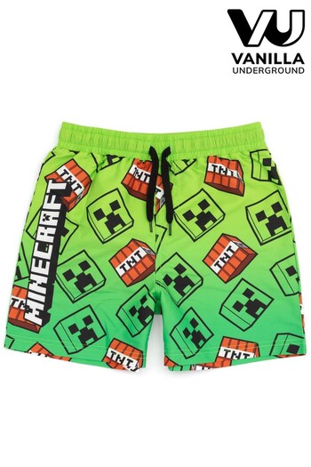 Vanilla Underground Green Minecraft Licencing Swim Shorts - Boys (K54964) | £16