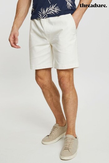 Threadbare White Cotton Chino Shorts With Stretch (K55042) | £20
