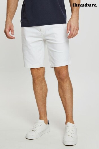 Threadbare White Cotton Slim Fit Chino Shorts With Stretch (K55043) | £22