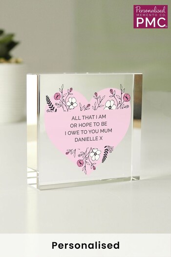 Personalised Floral Sentimental Glass Token by PMC (K55100) | £15