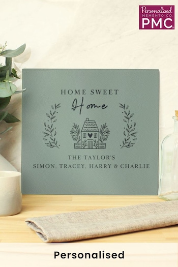 Personalised Home Sweet Home Glass Chopping Board by PMC (K55117) | £22