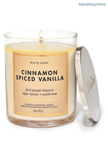 Bath & Body Works Cinnamon Spiced Vanilla Cinnamon Spiced Vanilla Signature Single Wick Candle 8 oz / 227g (K55274) | £23.50