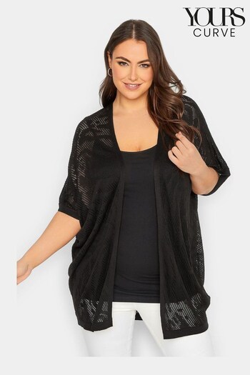 Yours Curve Black Cocoon Cardigan (K55346) | £26