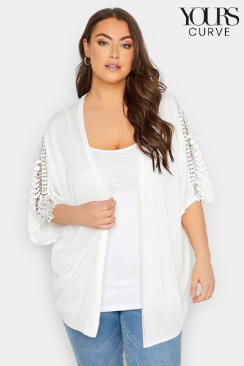 Yours Curve White Kimono Sleeve Cardigan (K55350) | £26