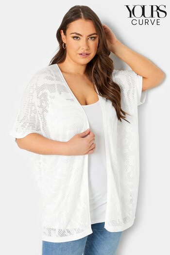 Yours Curve White Cocoon Cardigan (K55376) | £26