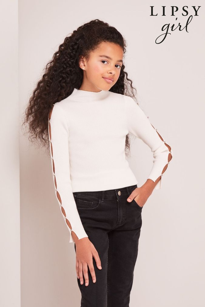 Girls white jumper sale