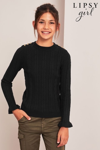 Lipsy Black Cable Military Jumper (K55419) | £22 - £30