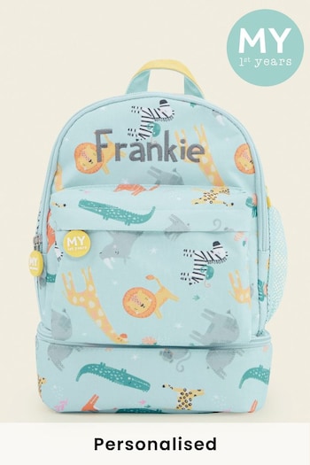 Personalised Compartment Mini Backpack Safari By My 1St Years (K55498) | £31