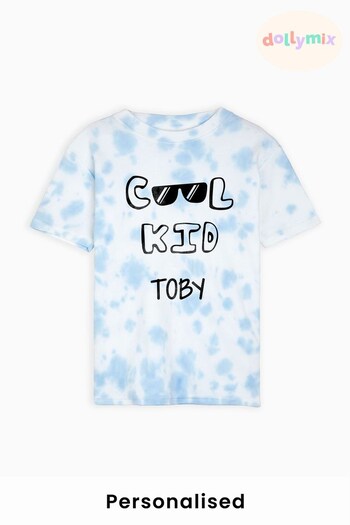 Personalised cozy Cool Kid Tie Dye T-Shirt by Dollymix. (K55568) | £18