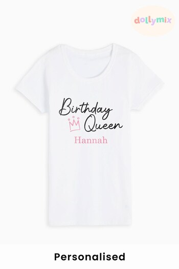 Personalised Womens Birthday Queen   T-Shirt by Dollymix. (K55585) | £17