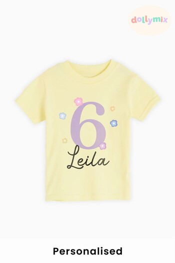 Personalised Kids Age T-Shirt by Dollymix (K55613) | £17