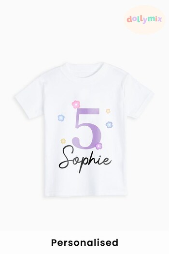 Personalised Kids Age T-Shirt by Dollymix (K55614) | £17