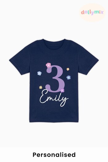Personalised Kids Age T-Shirt by Dollymix (K55615) | £17