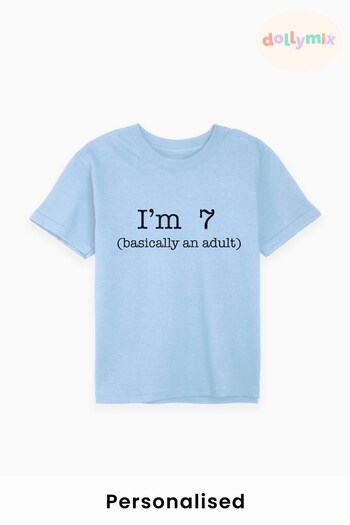 Personalised Kids "Basically an Adult" T-Shirt by Dollymix (K55621) | £17