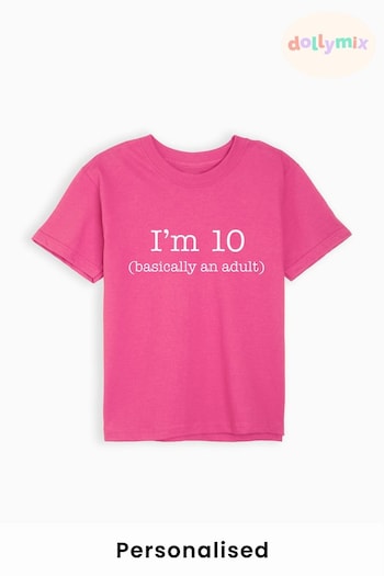 Personalised Kids "Basically an Adult"  T-Shirt by Dollymix (K55623) | £17