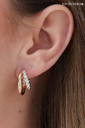 Jon Richard Silver Hoop Earrings (K55736) | £18
