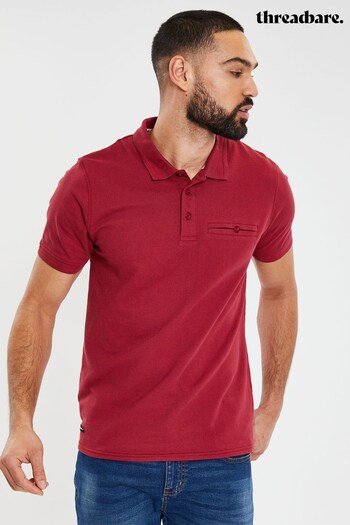 Threadbare Red Textured Jersey Polo RF103883 Shirt (K55788) | £20