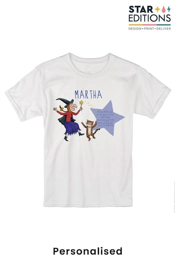 Personalised Witch and Cat Room on the Broom Childrens T-Shirt by Star Editions (K56083) | £14.99