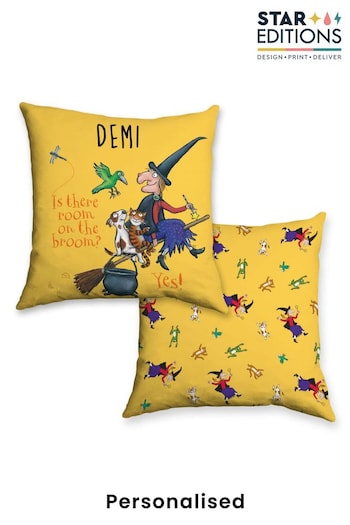 Personalised Yellow Room on the Broom Cushion by Star Editions (K56086) | £24.99