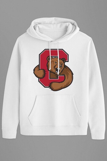 Park Fields White Park Fields Cornell University Bear Adult Hooded Sweatshirt (K56126) | £42