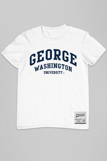 Park Fields White George Washington University Script Men's T-Shirt (K56132) | £23