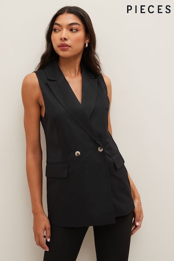 PIECES Black Tailored Waistcoat (K56304) | £38