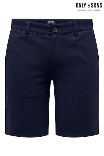 Only & Sons Blue Smart Jersey fermeture Shorts (K56415) | £32