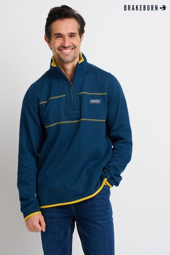 Brakeburn Navy/Blue Quarter Zip Jumper (K56555) | £60