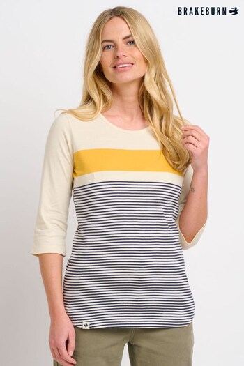 Brakeburn Cream Beach Stripe T-shirt (K56576) | £33