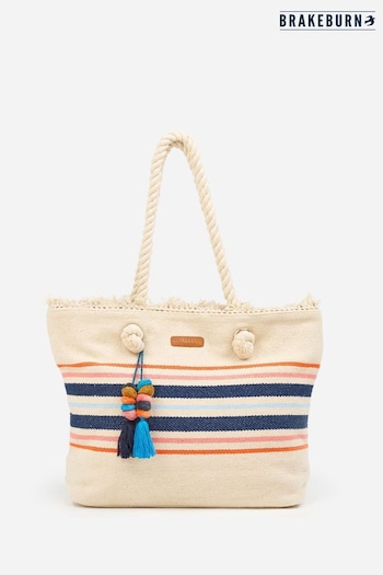 Brakeburn Cream Stripe Beach Bag (K56607) | £40