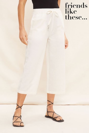Clear All Filters Camel Linen Look High Waist Cropped Trouser (K56661) | £24