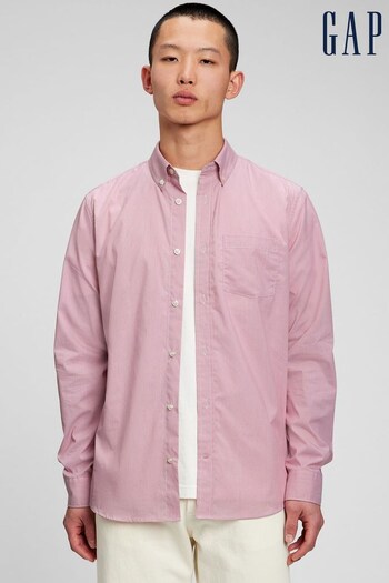 Gap Pink Poplin Long Sleeve Shirt in Standard Fit (K56767) | £28
