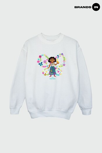 Brands In WHITE Encanto Mirabel Butterfly Girls White Sweatshirt by BrandsIn (K56773) | £24