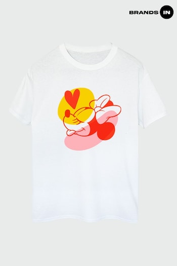 Brands In WHITE Mickey Mouse Faces Women Navy Boyfriend Fit  Disney T-Shirt (K56790) | £23