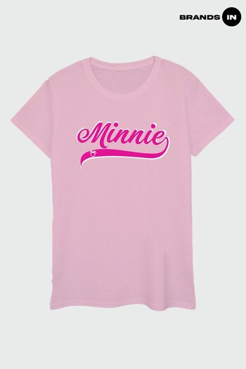 Brands In PINK Minnie Mouse Logo Women Pink T-Shirt by BrandsIn (K56793) | £24