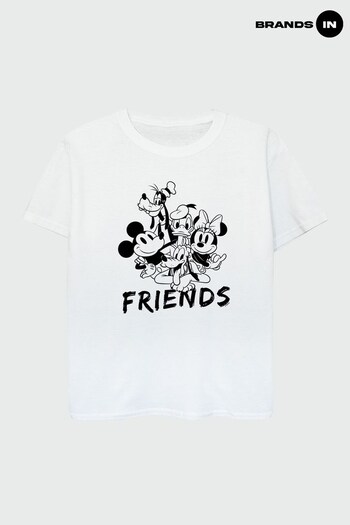 Brands In WHITE Disney Mickey Mouse Friends Boys White T-Shirt by BrandsIn (K56807) | £17