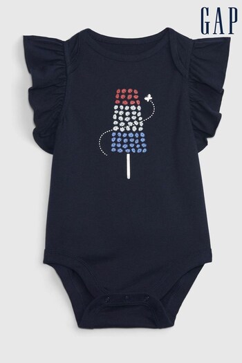 Gap Blue Organic Cotton Mix and Match Graphic Baby Bodysuit (K56846) | £5