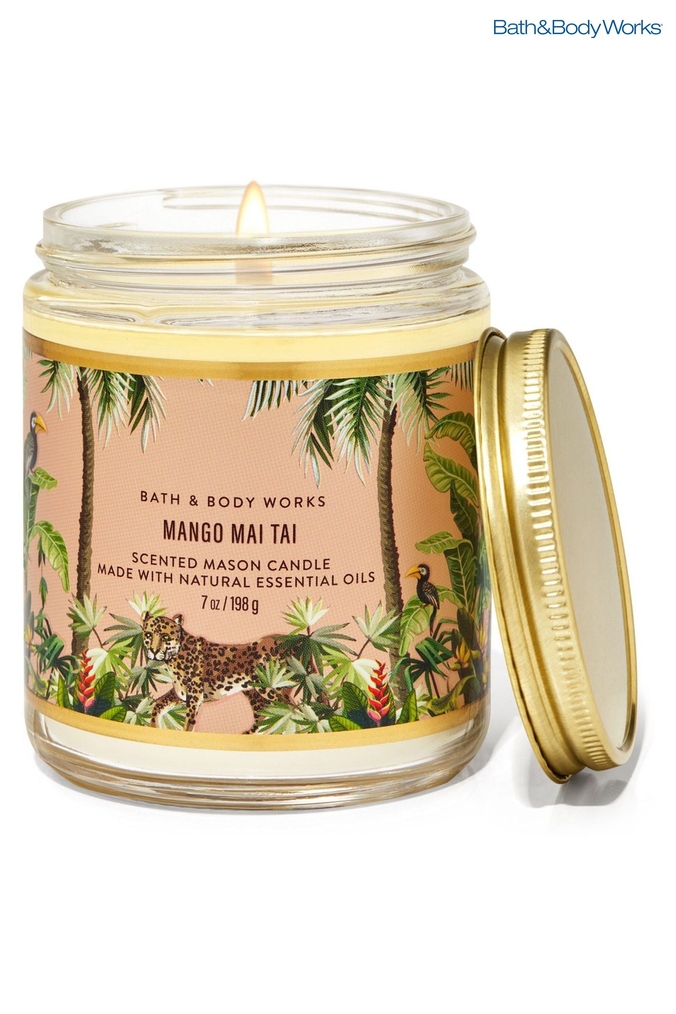Bath & Body Works MANGO MAI TAI Mango Mai Tai Mason Single Wick Candle 7 oz / 198 g (K56893) | £22